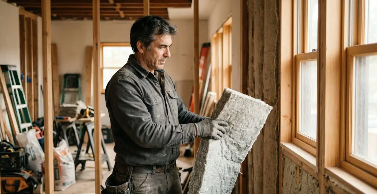 Artisan qualifié RGE travaillant sur un chantier de rénovation thermique dans une maison moderne