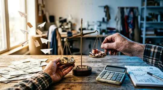 Entrepreneur calculant son taux horaire face à l'inflation et la hausse des prix des matières premières