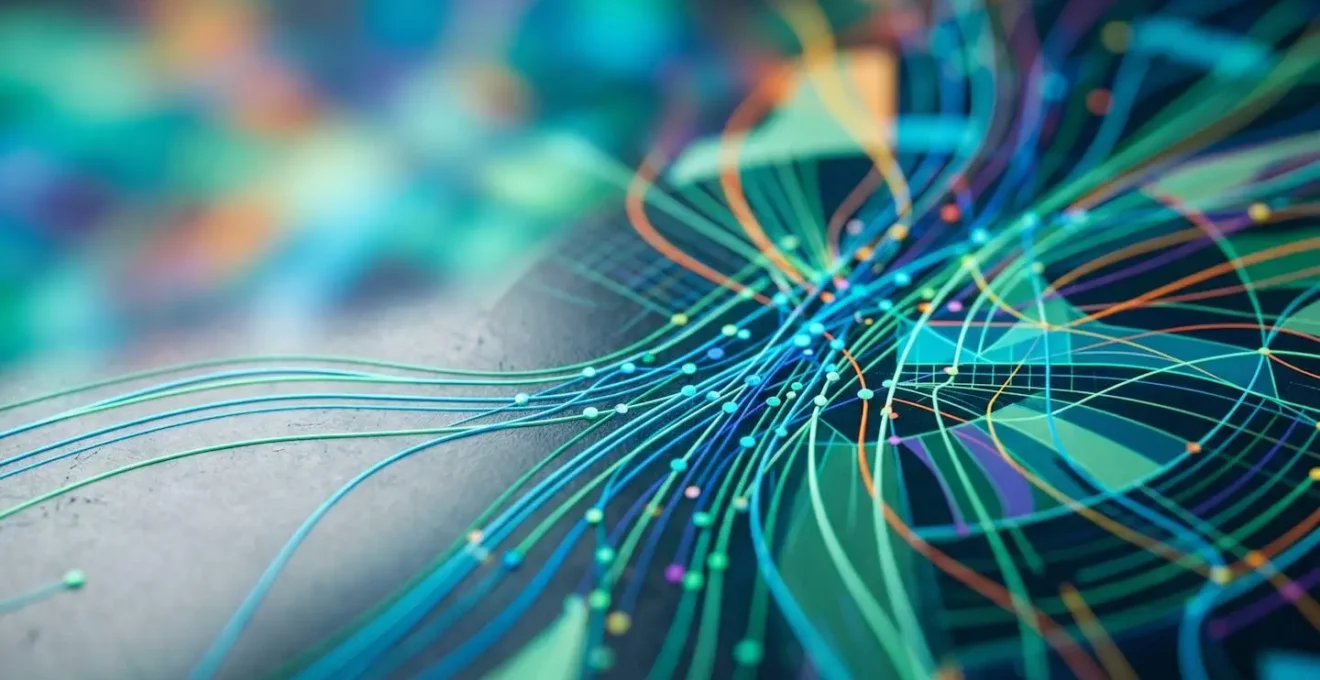 Vue macro d'un écran montrant des graphiques de synchronisation bancaire